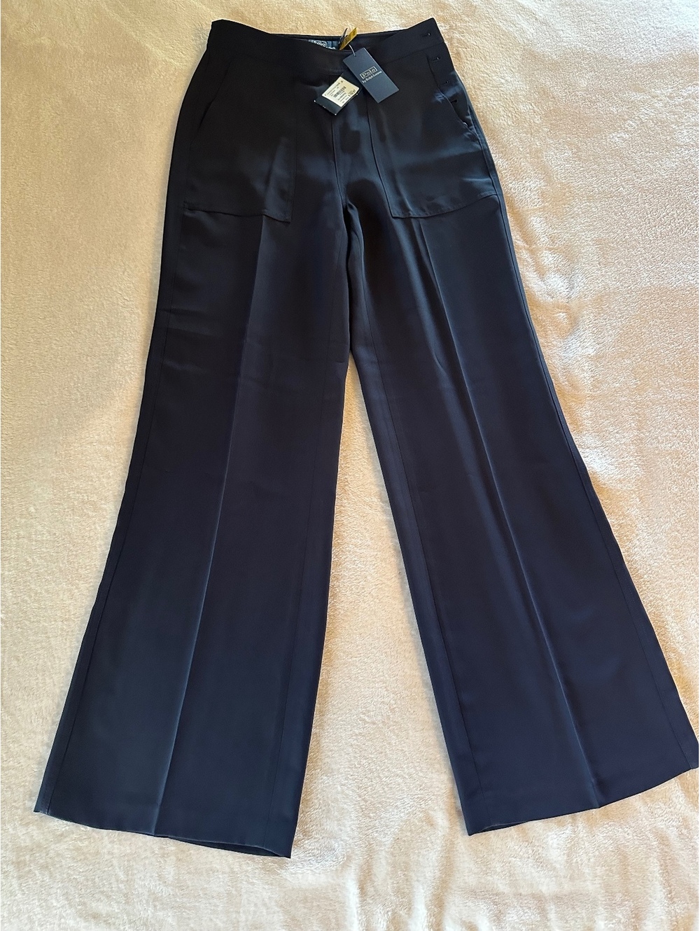 NWT Polo Ralph Lauren High-Waist Wide-Leg Sailor Pants – Navy, Size 2